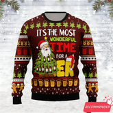 Beer Ugly Christmas Sweater - Funny Santa Crewneck