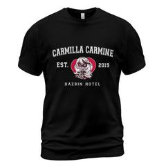 Carmilla Carmine Hazbin Hotel Shirt – Anime Fan Varsity College Style Tee - Get Trend Merch