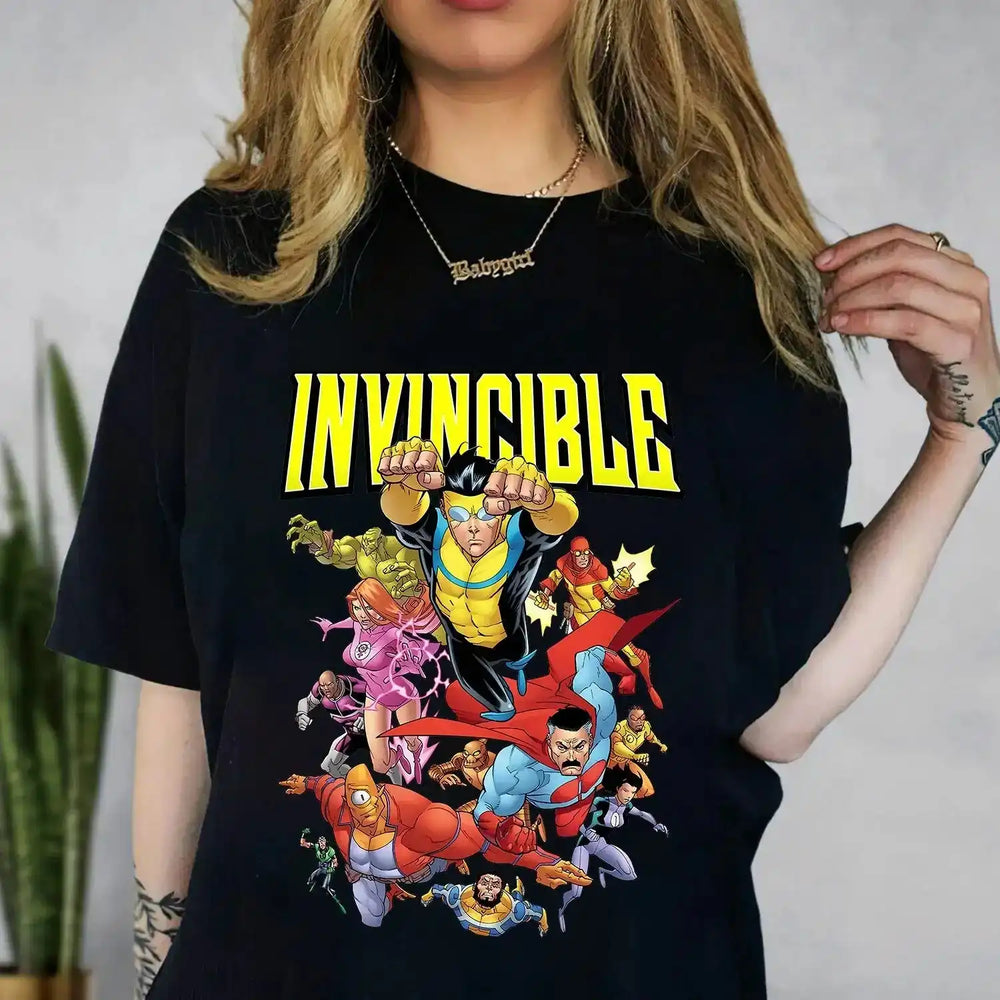 Invincible Universe Cartoon Shirt – Omni-Man & Heroes Graphic Tee, Hoodie, Sweatshirt, Superhero Fan Apparel - Get Trend Merch