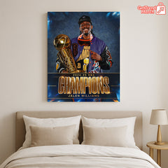 Jalen Williams 2025 NBA Champion Poster Canvas – Basketball Wall Art for Thunder Fans - Get Trend Merch