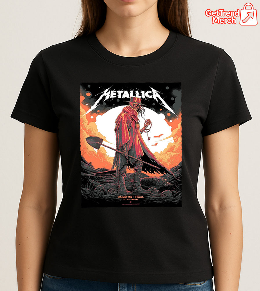 Metallica M72 World Tour 2025 Houston Texas Pop-Up Shop Concert Setlist T-Shirt - Get Trend Merch