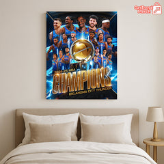 Oklahoma City Thunder 2024–25 NBA Champions Poster Canvas – Official Team Celebration Art - Get Trend Merch