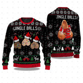 Jingle Balls Parody Ugly Christmas Sweater – Naughty Santa Crewneck