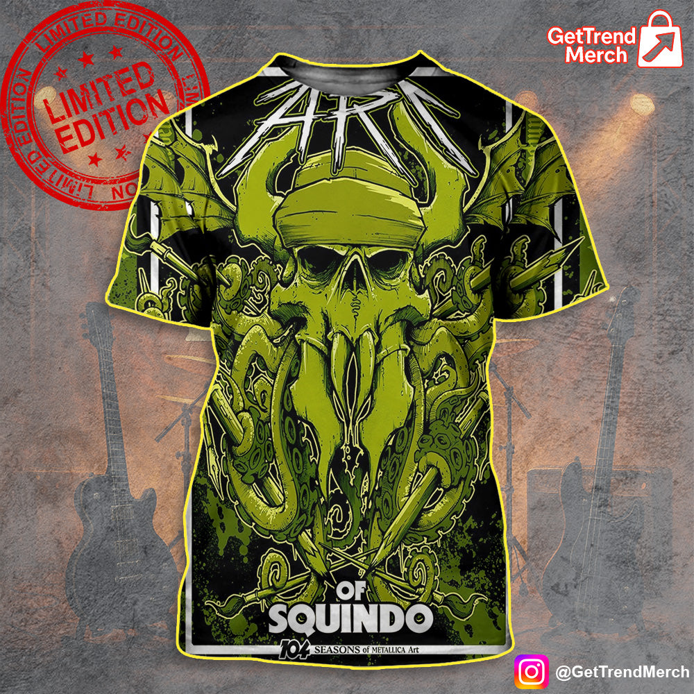 The Art of Squindo 3D T-Shirt – Metallica M72 Santa Clara 2025 Limited Edition Tour Merch, 104 Seasons Exclusive Artwork Tee - Get Trend Merch
