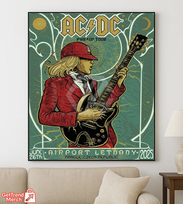 AC/DC PWR UP Tour Canvas Poster – June 26, 2025 “Tonight in Prague” Concert Art Print, Airport Letňany - Get Trend Merch