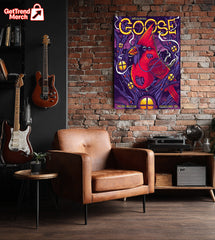 Goose Poster Canvas Wall Art – Jacobs Pavilion Cleveland OH June 19 & 20, 2025 – Psychedelic Cardinal Concert Print - Get Trend Merch