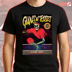 Guns N’ Roses Düsseldorf 2025 Skeleton Ping Pong Concert T-Shirt – Limited Edition Tour Merch - Get Trend Merch
