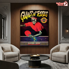 Guns N’ Roses Düsseldorf 2025 Skeleton Ping Pong Poster Canvas – Tour Exclusive Art - Get Trend Merch