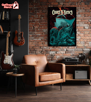 Guns N’ Roses Munich Germany Poster Canvas – June 2025 Allianz Arena Concert Art Print - Get Trend Merch