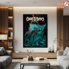 Guns N’ Roses Munich Germany Poster Canvas – June 2025 Allianz Arena Concert Art Print - Get Trend Merch