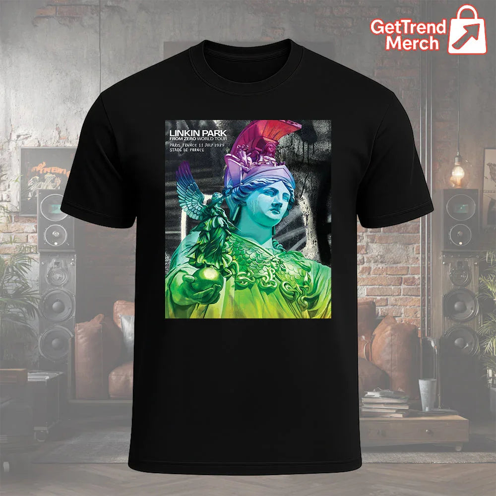Linkin Park Concert Tour From Zero World Tour July 11, 2025 Paris, France Stade de France Statue Art Official Band T-Shirt - Get Trend Merch