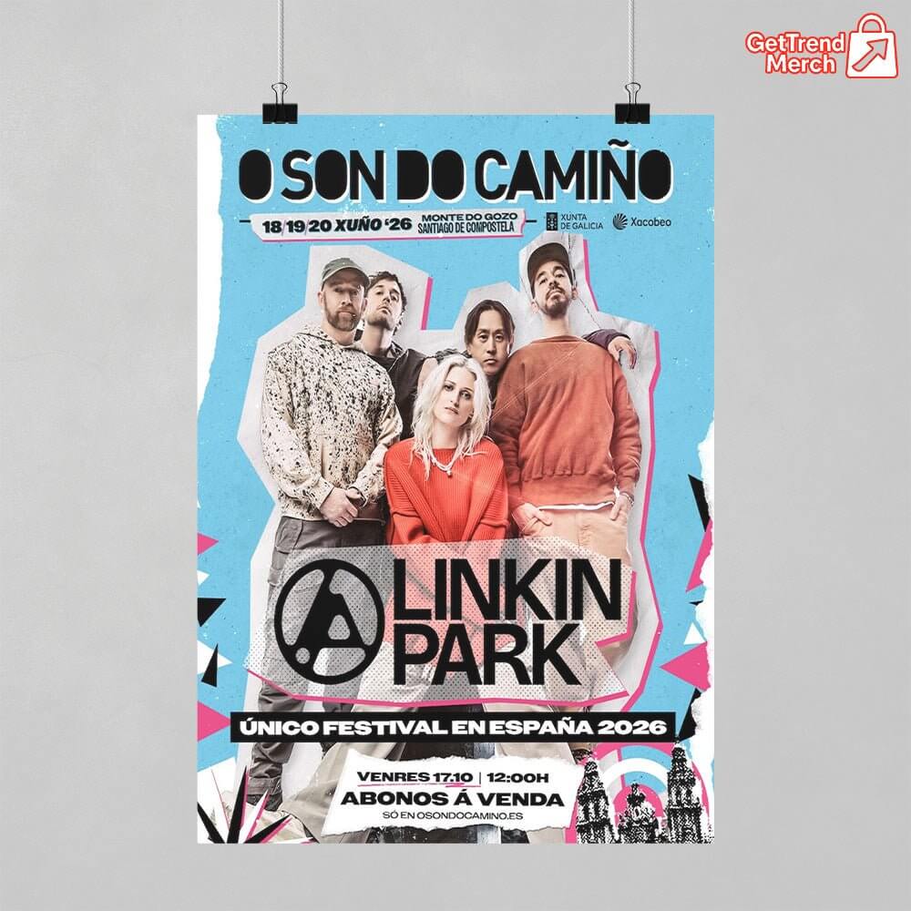 Linkin Park – O Son do Camiño 2026 – Santiago de Compostela, Spain – Monte do Gozo – Jun 18–20, 2026 Poster Canvas Wall Art - Get Trend Merch