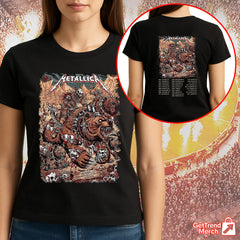 Metallica Concert Tour M72 World Tour - June 27, 2025 Denver, Colorado - Empower Field at Mile High - No Repeat Weekend Setlist Official Band T-Shirt - Get Trend Merch