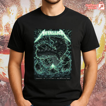 Metallica Concert Tour M72 World Tour April 19, 2025 Syracuse, NY Dragonstorm Official Band T-Shirt - Get Trend Merch