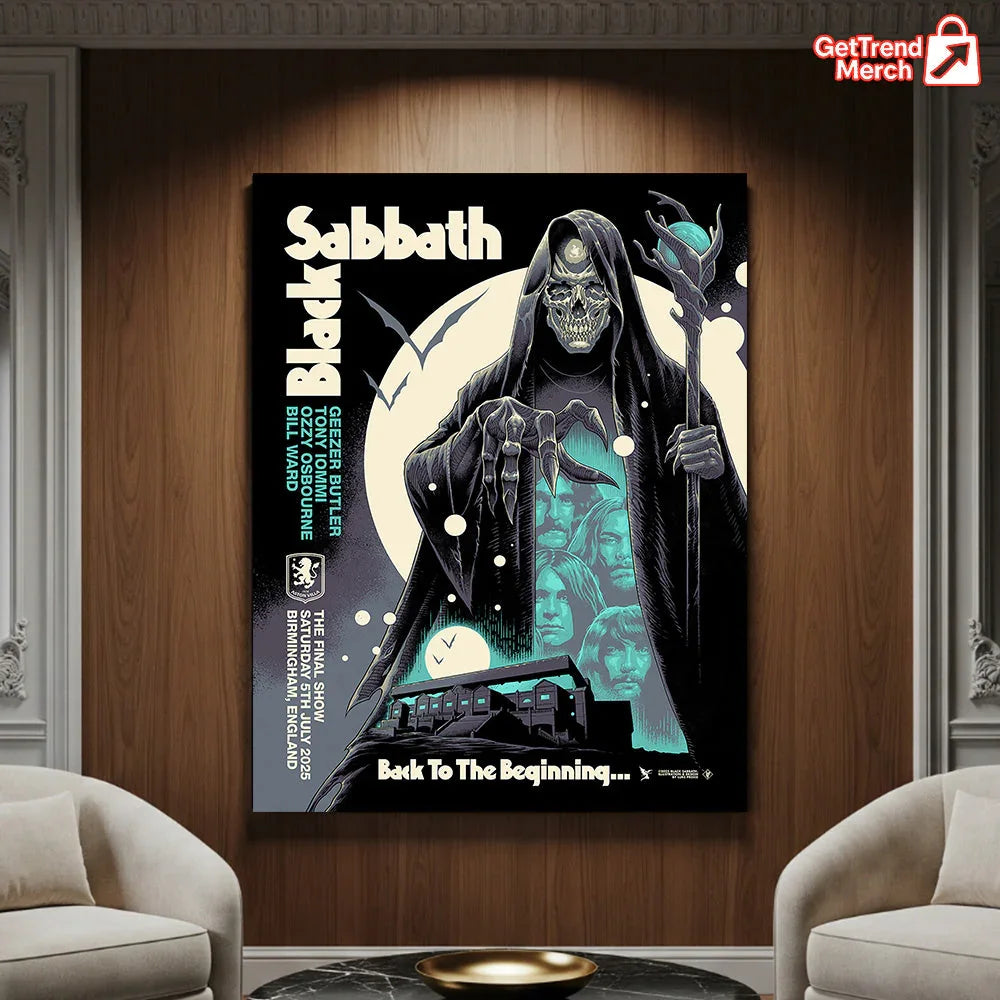 Metallica Concert Tour M72 World Tour July 5, 2025 Birmingham, England Villa Park Back To The Beginning Official Poster Canvas Wall Art - Get Trend Merch