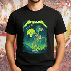 Metallica Concert Tour M72 World Tour June 14, 2025 Houston, TX Grim Reaper Horseman Skeleton Rider Official Band T-Shirt - Get Trend Merch