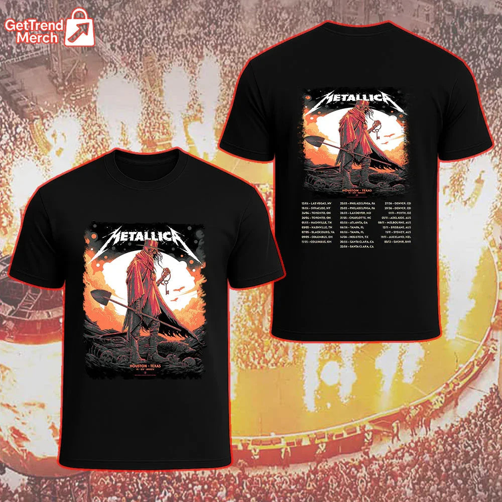 Metallica Concert Tour M72 World Tour June 14, 2025 Houston, TX NRG Stadium Death Reaper Official Band T-Shirt - Get Trend Merch
