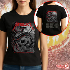Metallica Concert Tour M72 World Tour May 1, 2025 Nashville, TN Nissan Stadium Skull & Viper Official Band T-Shirt - Get Trend Merch