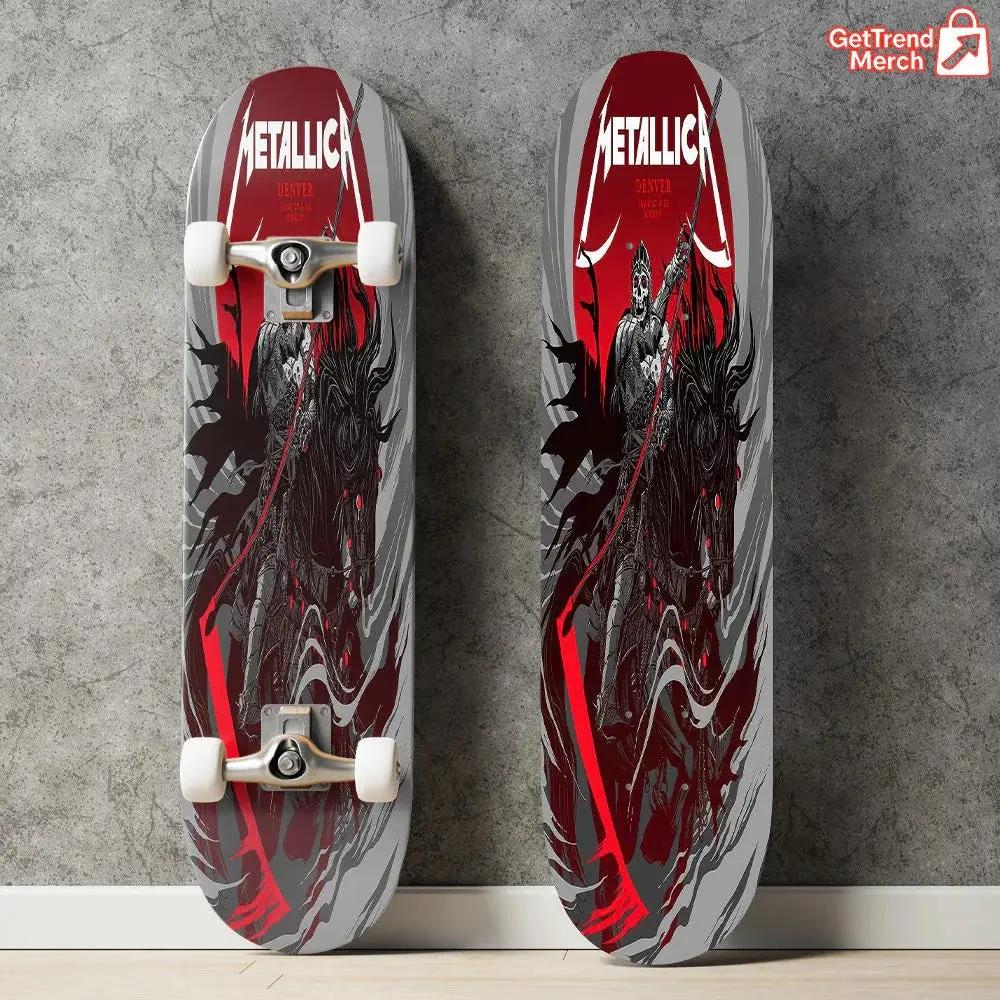 Metallica Denver 2025 Grim Rider Skateboard Deck | Limited Edition M72 Tour Art – June 27 & 29 Shows - Get Trend Merch
