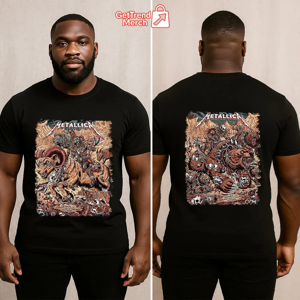 Metallica June 27 & June 29, 2025 Denver T-Shirt | Warbeast & Skull Warriors Tour Merch | M72 Limited Edition Concert Tee - Get Trend Merch
