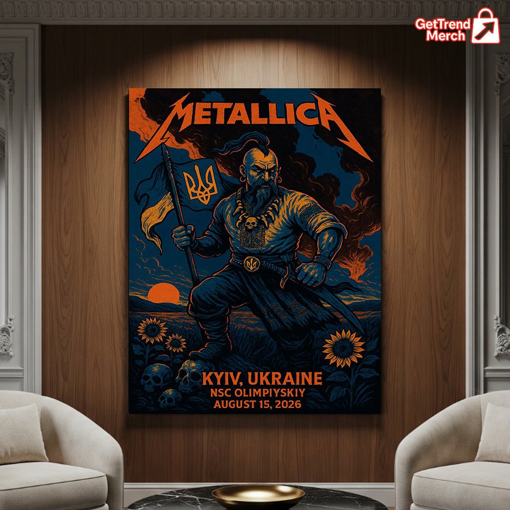 Metallica Kyiv Ukraine 2026 Poster Canvas Wall Art – NSC Olimpiyskiy Concert Exclusive - Get Trend Merch