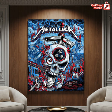 Metallica M72 Tour 2025 Nashville Poster – Skull & Hammer Artwork Concert Print, Tennessee Show Tribute - Get Trend Merch