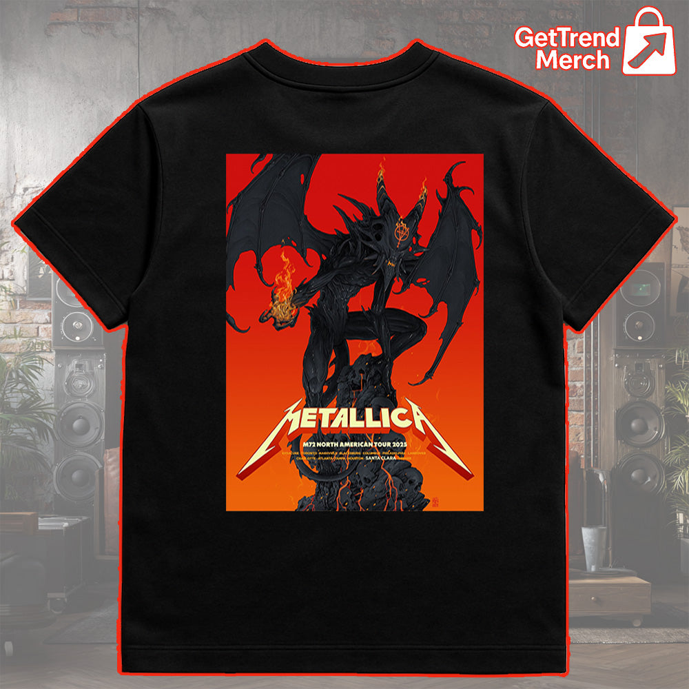 Metallica M72 Tour 2025 Santa Clara Pop-Up Dragon Shirt Vance Kelly Art - Get Trend Merch