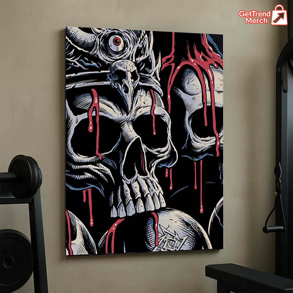 Metallica M72 World Tour 2025 Santa Clara Poster Canvas – Levi’s Stadium, Brandon Heart Skull Art - Get Trend Merch
