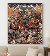 Metallica M72 World Tour – June 27, 2025 – Denver, CO – Empower Field at Mile High – Grizzly Bear War Setlist Poster Canvas Wall Art - Get Trend Merch