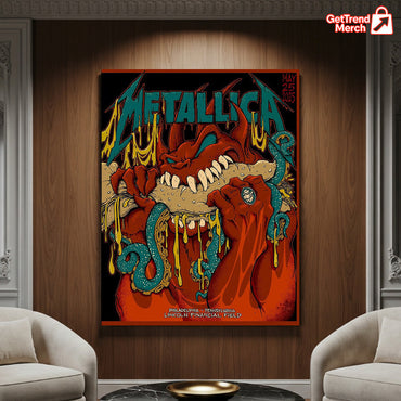 Metallica M72 World Tour May 25, 2025 Philadelphia, PA Lincoln Financial Field – Devil Hot Dog Monster Poster Canvas Wall Art - Get Trend Merch
