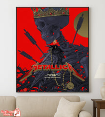 Metallica M72 World Tour May 9, 2025 Columbus, OH Historic Crew Stadium – Crowned Skull Raven Poster Canvas Wall Art - Get Trend Merch