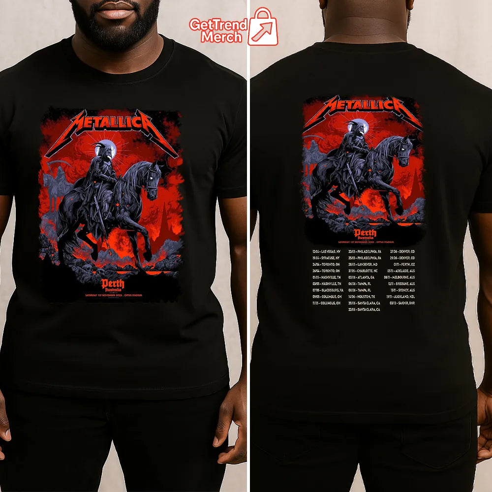 Metallica M72 World Tour November 1, 2025 Perth, Australia - Optus Stadium Tour Shirt