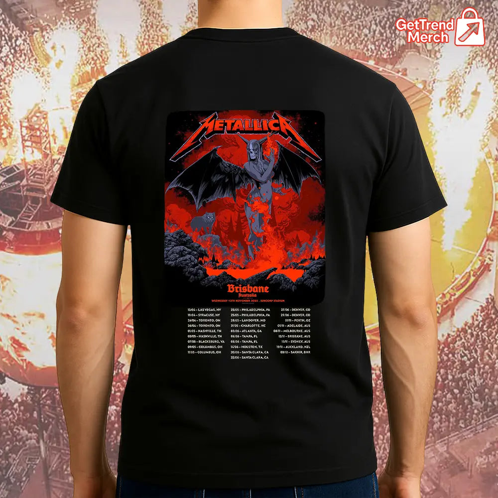 Metallica M72 World Tour November 12, 2025 Brisbane, Australia - Suncorp Stadium Tour Shirt