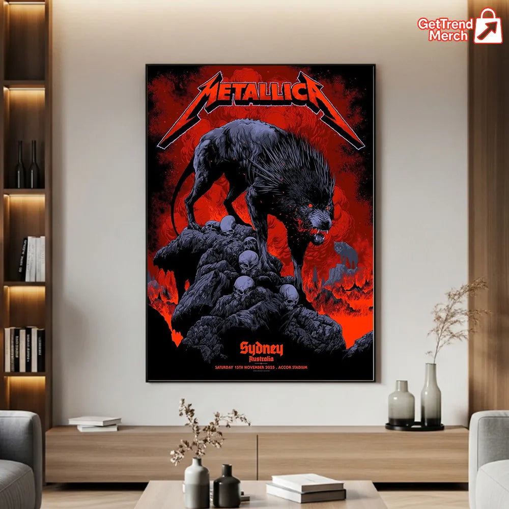 Metallica M72 World Tour November 15, 2025 Sydney Australia - Accor Stadium Poster Canvas Wall Art