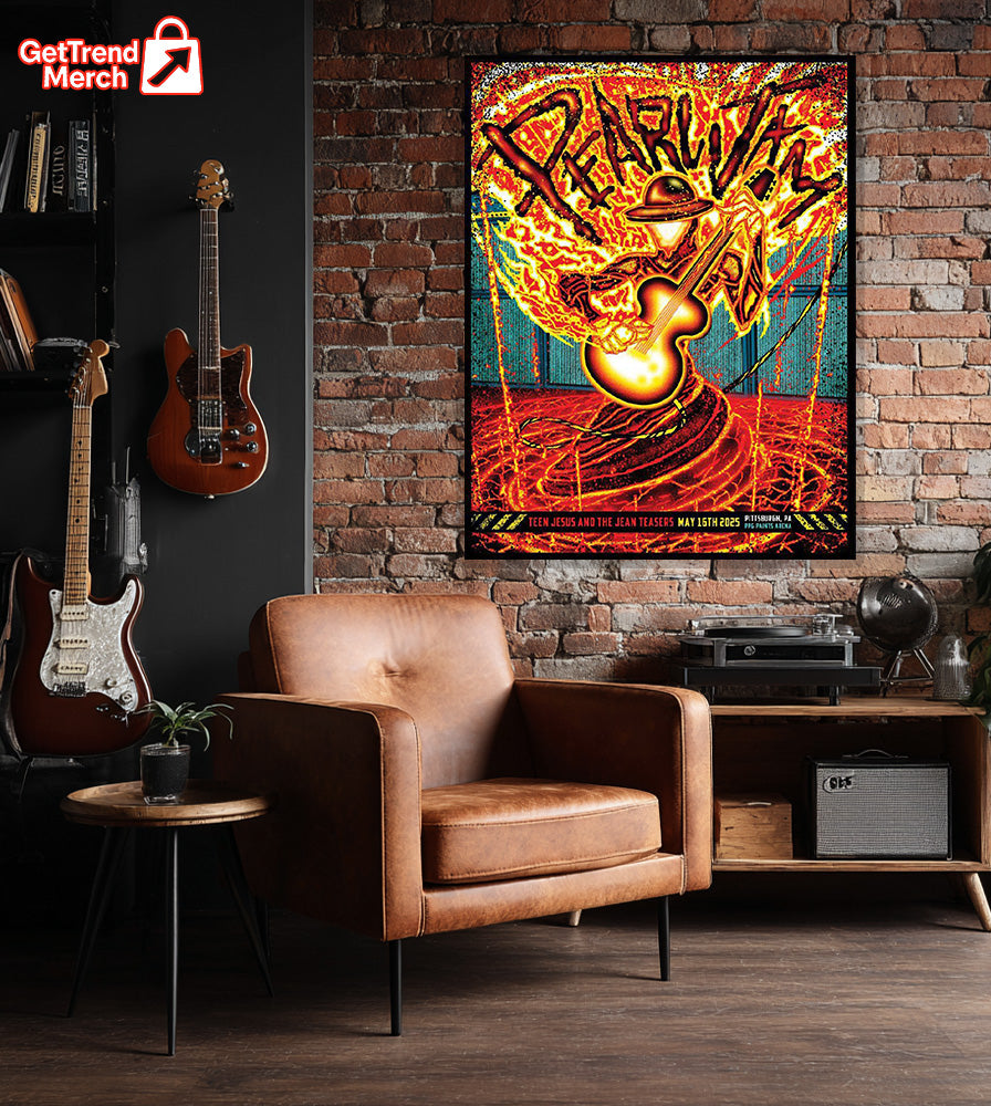 Pearl Jam Pittsburgh 2025 Concert Poster Canvas by Brad Klausen – Limited Edition Wall Art