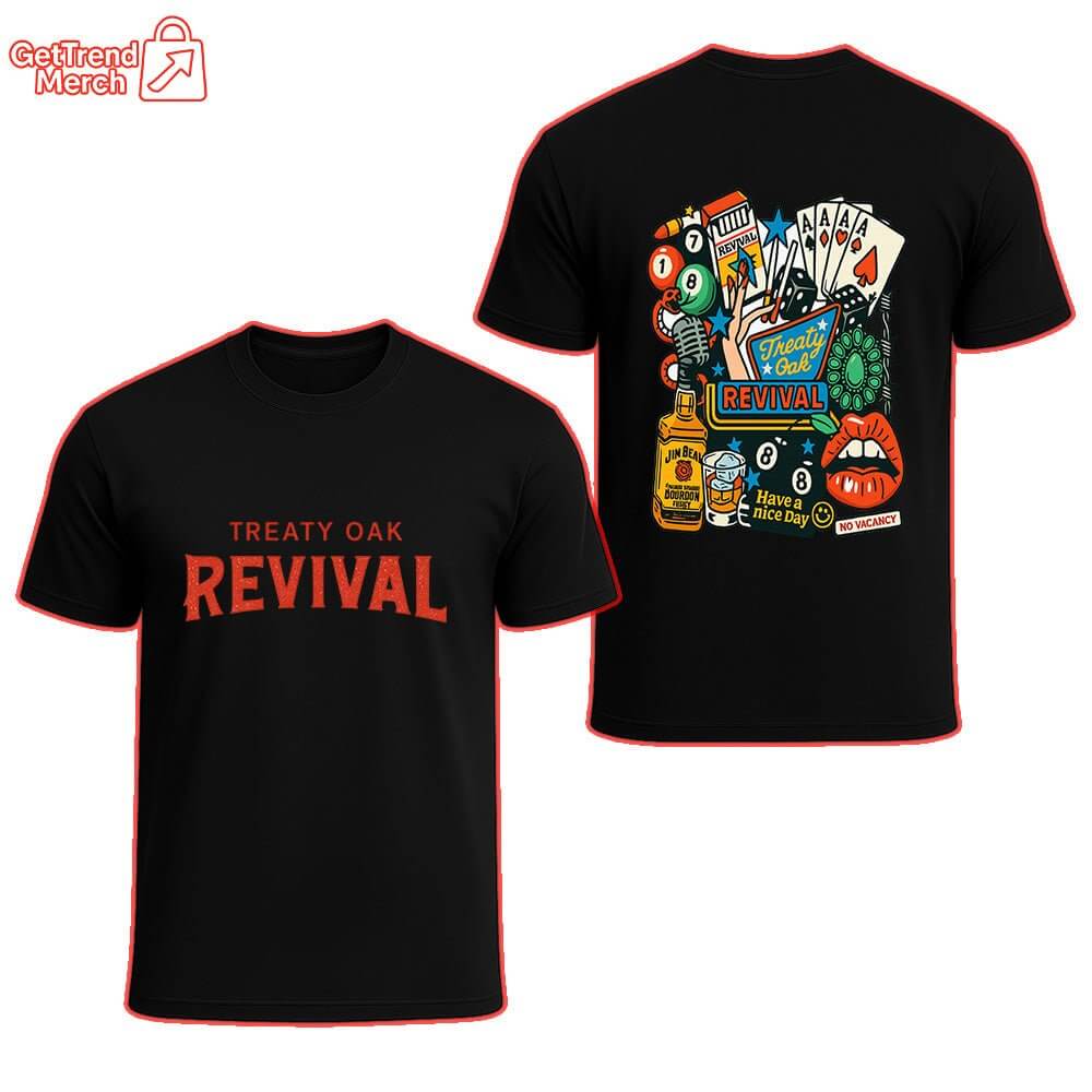 ReTro Treaty Oak Revival Western T-Shirt – Vintage Cowboy Rock Band Graphic Tee - Get Trend Merch