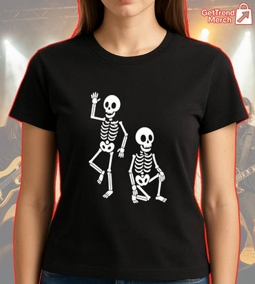 Subtle Skeletons Halloween T-Shirt – Funny Minimal Skeleton Graphic Tee - Get Trend Merch