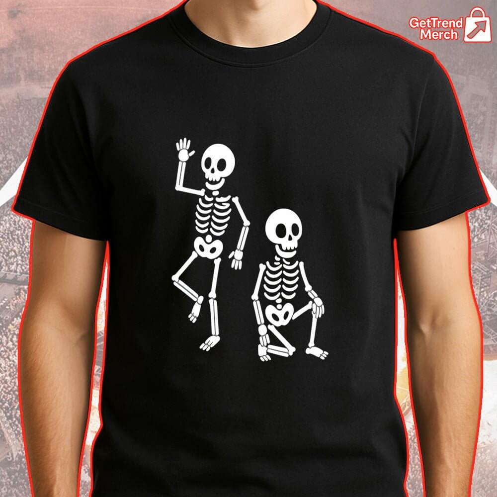 Subtle Skeletons Halloween T-Shirt – Funny Minimal Skeleton Graphic Tee - Get Trend Merch