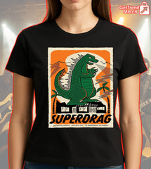 Superdrag Destination Weekend T-Shirt – The Troubadour LA 2025 Godzilla Print by Daykamp, Limited Edition Concert Tee for Fans - Get Trend Merch