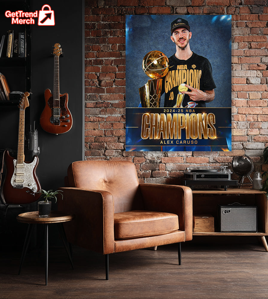Alex Caruso 2025 NBA Champion Poster Canvas – Thunder Basketball Finals Wall Art