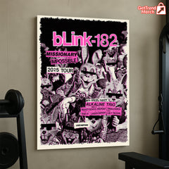 Blink-182 Missionary Impossible 2025 Tour Poster Canvas – Limited Edition Punk Rock Wall Art