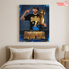 Chet Holmgren 2025 NBA Champion Poster Canvas – Thunder Finals Trophy Wall Art
