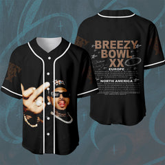 Chris Brown Concert Tour Breezy Bowl XX 2025 Europe & North America Stadium World Tour Official Baseball Jersey