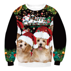 Dog Snowflake Reindeer Santa Ugly Christmas Sweater