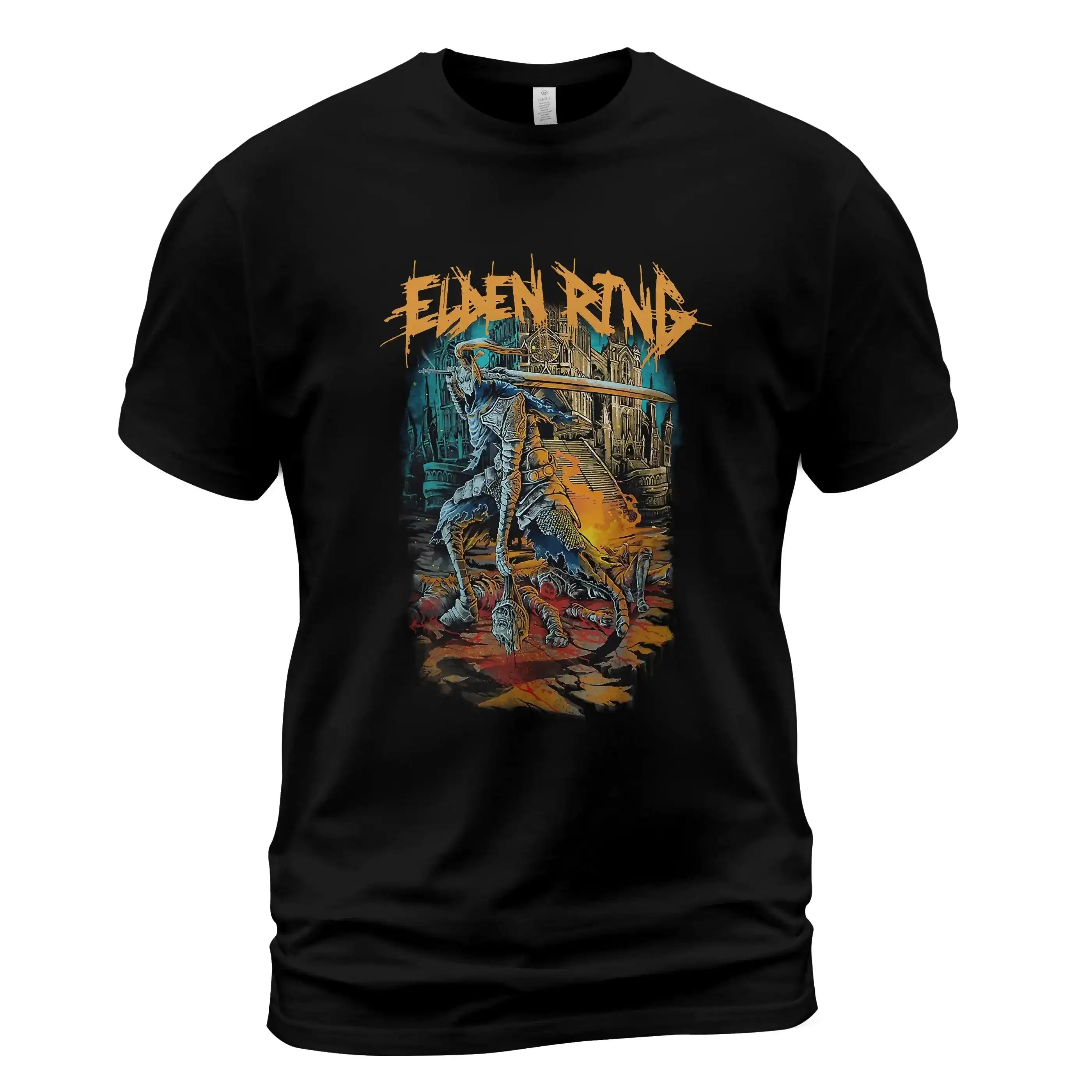 Elden Ring Shirt – Heavy Metal Style Elden Ring Game T-Shirt for Gamers, Tarnished Soulsborne Tee, FromSoftware Dark Fantasy Graphic Shirt