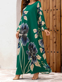 Elegant Floral Velvet Maxi Dress
