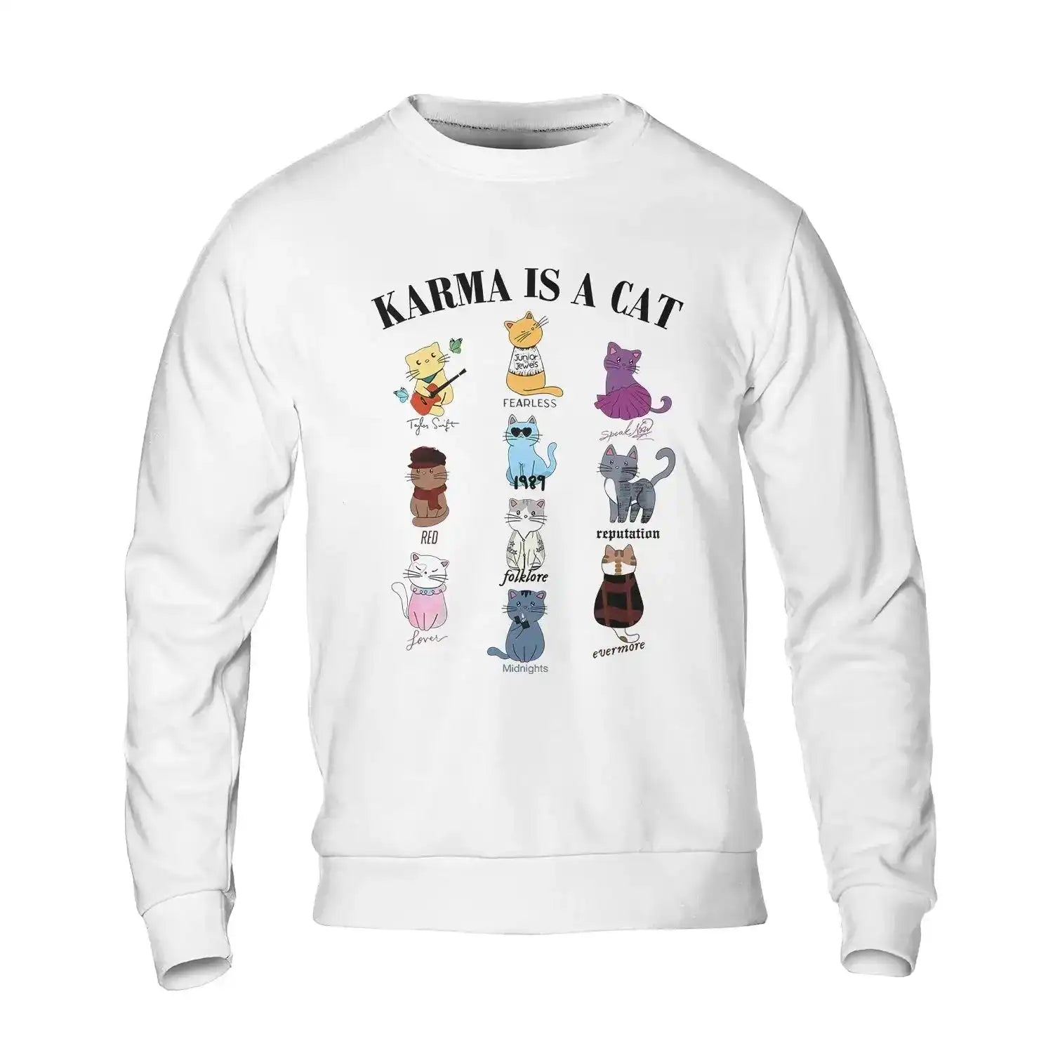 Karma Is A Cat Shirt – Taylor Swift Inspired Cat Album Eras Shirt, Swiftie Fan Gift Sweatshirt