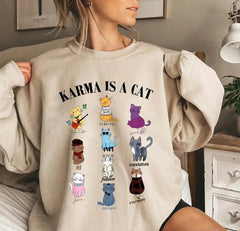 Karma Is A Cat Shirt – Taylor Swift Inspired Cat Album Eras Shirt, Swiftie Fan Gift Sweatshirt