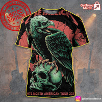 Metallica 3D All Over T-Shirt, M72 North American Tour 2025, Rhys Cooper Skull Eagle Art, Heavy Metal Concert Shirt - Get Trend Merch