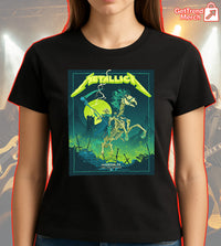 Metallica M72 World Tour 2025 Houston TX T-Shirt, NRG Stadium June 16, 2025 - Neon Skeleton Horse Pop-Up Exclusive, Concert Tour Shirt for Fans - Get Trend Merch